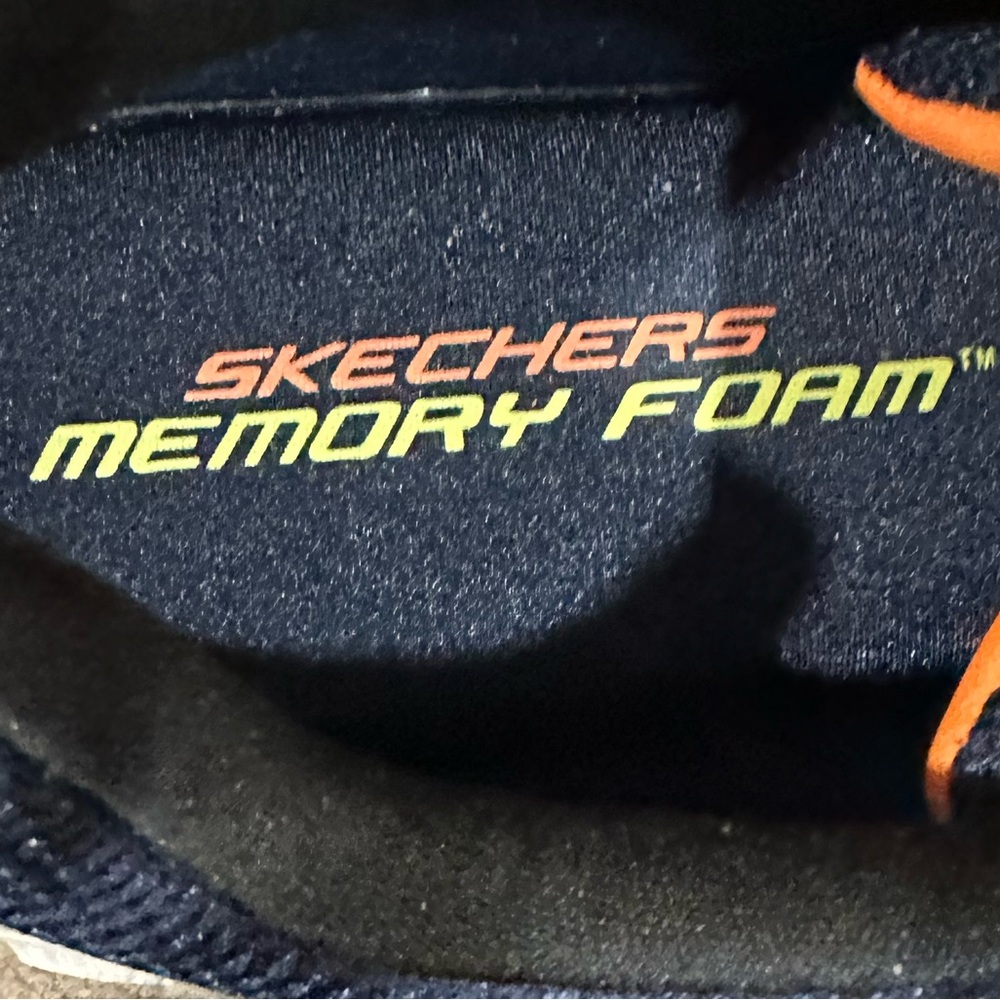Men’s Skechers Navy & Orange Mesh S Logo Lightweight Running Sneakers, Size 12. - Picture 6 of 13